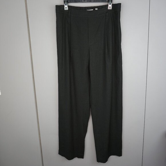 New Vince Linen Blend Pull On Pant in Black size Large (12-14) $395 - Picture 4 of 16